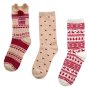 3 чифта Дамски Коледни чорапи Екрю, 36-41н, снимка 1 - Дамски чорапи - 42764373