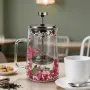 Френска преса за чай и кафе с декоративни сухи цветя, снимка 3