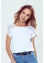 Дамска блуза с къс ръкав в бял цвят LISCA, снимка 1