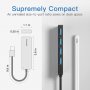 Висококачествен 4-портов USB 3.0 хъб BYEASY, ултра тънък преносим хъб за данни, снимка 5