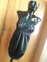 Черна къса рокля сатен и трико С, снимка 1
