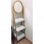 160см Висока бамбукова етажерка за баня с огледало, снимка 6