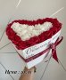 Подарък за жена -кутия сърце  с рози ,изписана буква ,цифра и бонбони , снимка 2