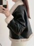 Темпераментно късо дамско кожено яке от еко кожа - 023, снимка 4