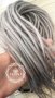 Опашка за Коса с Расти и Ластично Захващане, Цвят - Платинено Светло Сив КОД С355, снимка 5
