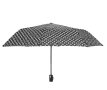 Автоматично сгъваем чадър за дъжд, черен с шарка на бели цветя 31 см, снимка 2