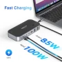 Докинг станция MOKiN за 4 монитора, 16 в 1 USB C с 2 HDMI, DP, 100W PD, USB 3.1/3.0/2.0, RJ 45..., снимка 2