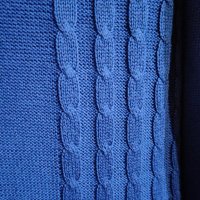 Блуза плетиво турско синьо с джобче, снимка 2 - Блузи с дълъг ръкав и пуловери - 34912962