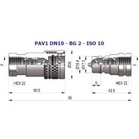 Хидравлична бърза връзка серия PAV1, снимка 3 - Други машини и части - 40344262