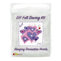 Висяща украса сърца - комплект за шиене от филц, снимка 2 - Други - 23433724