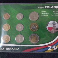 Комплектен сет - Полша 2005-2011 от 9 монети + медал - Европейско първенство по футбол 2012, снимка 1 - Нумизматика и бонистика - 44422377