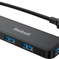 USB 3.0 хъб, Beikell USB хъб за данни 4 порта ултра тънък високоскоростен за Macbook, Mac Pro/Mini, снимка 1 - Кабели и адаптери - 42901001