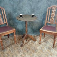 Старинни столове с маса, снимка 5 - Столове - 38043670