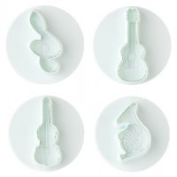 Музикални нота ключ Сол китара цигулка тромпет пластмасови резци с бутало форми форма резец, снимка 3 - Форми - 21017655