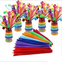 40 бр цветни телчета тел с кадифе огъващи пръчки пръчици за игра ръчна изработка  плюшени шнурчета , снимка 4 - Други - 21293360