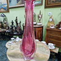 Уникална много красива антикварна белгийска кристална ваза Val Saint Lambert , снимка 1 - Вази - 44303817
