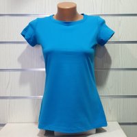 Нова дамска изчистена синя тениска, снимка 1 - Тениски - 29964965