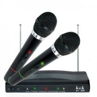 Комплект безжични микрофони с приемник 2 бр. K&K 306, снимка 1 - Микрофони - 39041539