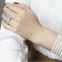 Нежен дамски пръстен с фини циркони, снимка 2 - Пръстени - 42663992