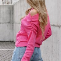 Дамска блуза в розов цвят с дълъг ръкав, снимка 3 - Блузи с дълъг ръкав и пуловери - 42651632