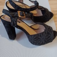 Дамски сандали Bellucci велур , снимка 3 - Дамски обувки на ток - 40196222