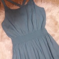 Дълга лятна рокля в нежен пастелен син цвят, снимка 2 - Рокли - 42782981