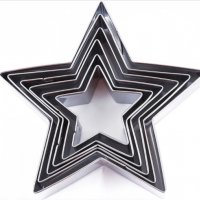 6 размера звезда метални резци форми за бисквитки фондан тесто украса декорация, снимка 2 - Форми - 31644978