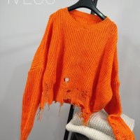 Дамски накъсан къс пуловер 5 цвята , снимка 10 - Блузи с дълъг ръкав и пуловери - 38669424