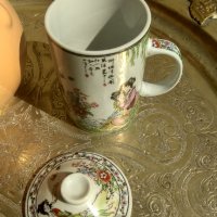 Порцеланови чайник,чаша за чай и чинийка за сладко, снимка 9 - Сервизи - 33865250