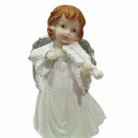 Статуетка Ahelos, Ангел с цигулка, Керамика, 15 см, снимка 1 - Подаръци за кръщене - 42212781