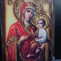 Икона на платно А4 на Пресвета Майка Богородица Закрилница - ръчна изработка . Модел А., снимка 6 - Икони - 42689100