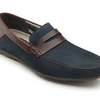 Ликвидация! Мъжки велурени мокасини Сини Нови с етикет летни обувки, снимка 1 - Мокасини - 33765145