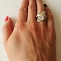 Сребърен изчистен пръстен - 925 сребро, снимка 1 - Пръстени - 30929320
