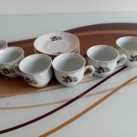 Чашки с подложни чинийки Китка, снимка 5 - Чаши - 42094359