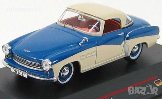 Wartburg 313 Sport 1957 - мащаб 1:43 на ITS Model моделът е нов в PVC дисплей-кейс, снимка 1