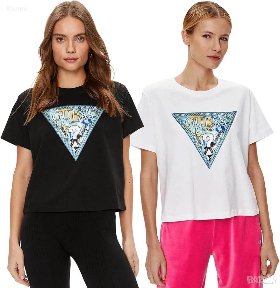 Памучни дамски тениски Guess - два цвята - 19 €, снимка 1