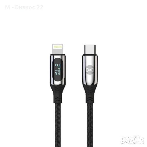 LCD кабел USB-C – Lightning, 27W, 1.0 м, черен – Forever, снимка 1