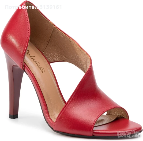 Дамски сандали, R.Polanski, 201646557, Естествена кожа, Червени , 35 номер, снимка 1