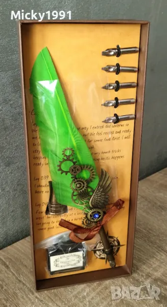 Луксозен калиграфски комплект с перо и печат , снимка 1