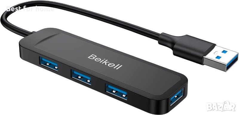 USB 3.0 хъб, Beikell USB хъб за данни 4 порта ултра тънък високоскоростен за Macbook, Mac Pro/Mini, снимка 1