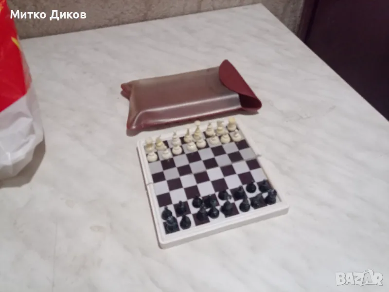 Малък магнитен шах от соца нов в кальвче 13х13см, снимка 1