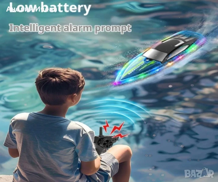 Високоскоростна акомулаторна RC лодка с дистанционно , снимка 1