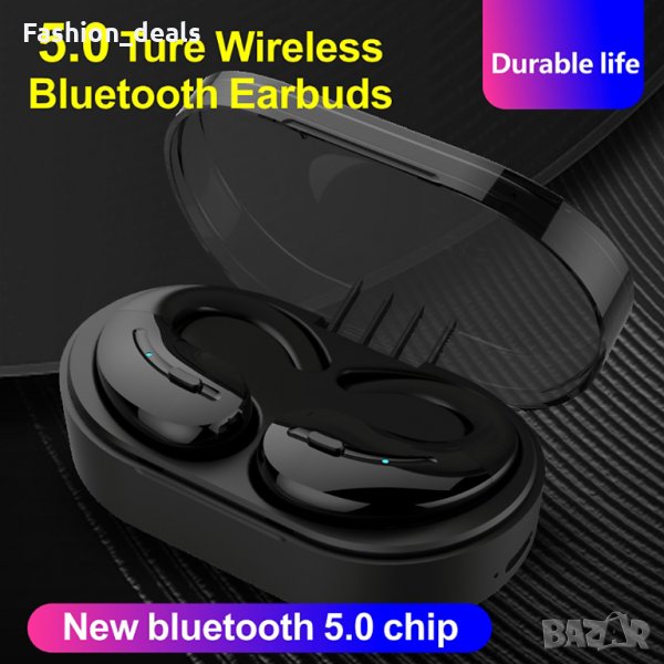 Нови безжични спортни слушалки IPX5 водоустойчиви с кутия за задеждане , снимка 1