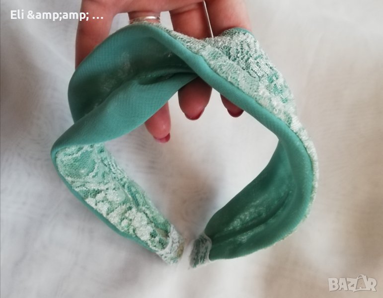 Диадема с дантела в цвят Мента , снимка 1