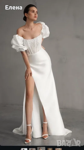 Сватбена рокля + дълъг воал подарък, снимка 1