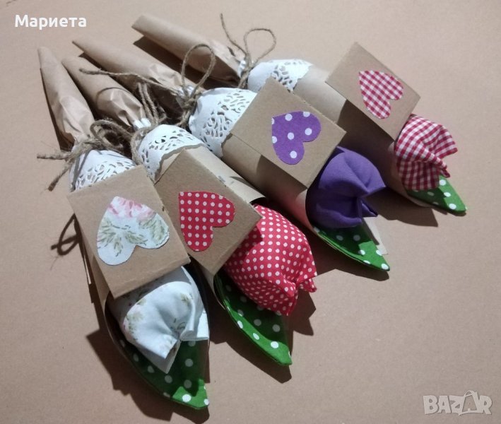 Текстилни Лалета Цветя От Плат Ръчна Изработка  Лалета от Плат  Декорация , снимка 1