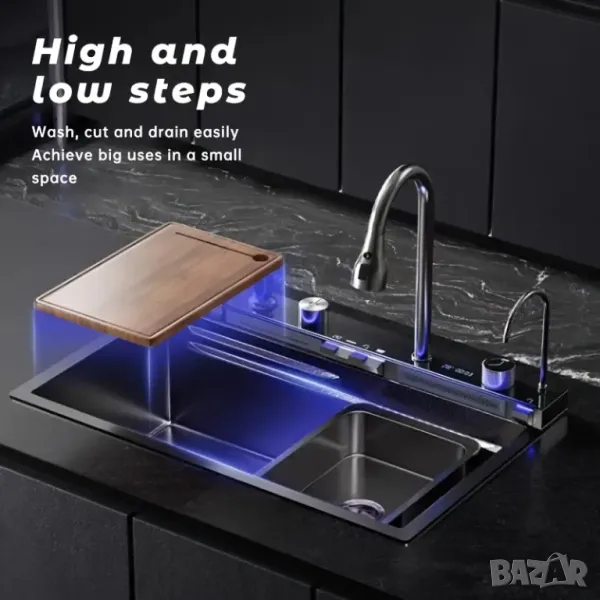 🖤 УНИКАЛНА МНОГОФУНКЦИОНАЛНА КУХНЕНСКА МИВКА СЪС СТЪПКОВ ДИЗАЙН – САМО СЕГА С -20%! 🖤, снимка 1