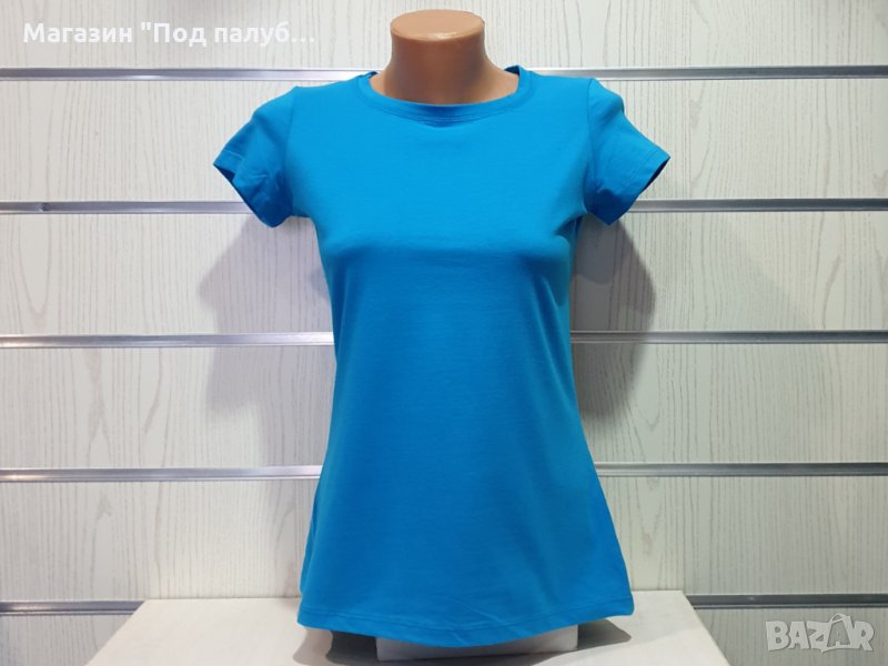 Нова дамска изчистена синя тениска, снимка 1