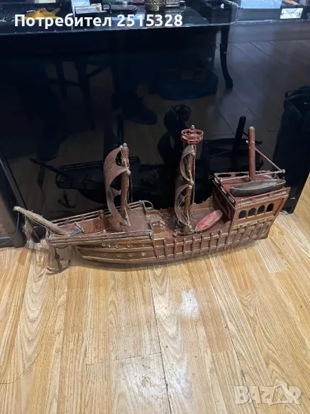голям стар макет на кораб, снимка 1