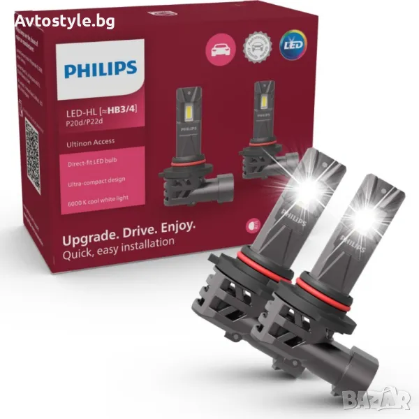 LED крушки за автомобил HB3, HB4, Philips Ultinon Access 20W,12V 2бр, снимка 1